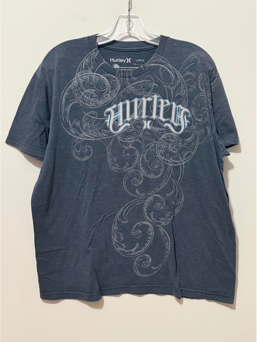 Hurley Blue Graphic T Shirt Size Large